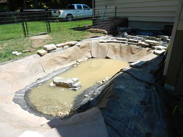 Pond lined with Rock-on-a-Roll